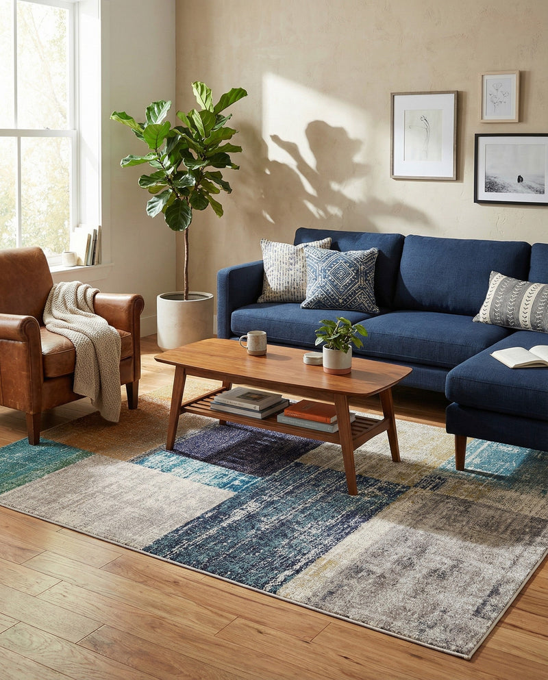 Colorburst Oasis Collection Area Rug - Palette Rectangle Multi  lifestyle 8