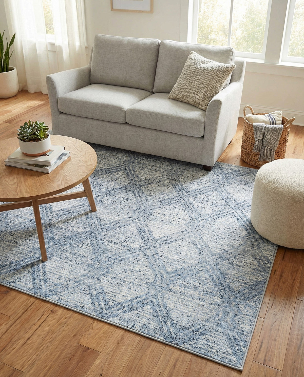 Aegean Elegance Washables Collection Area Rug -  Tinos Square Blue  lifestyle 167