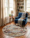 Savannah Soiree Collection Area Rug -  Everglade (Ivory) Round Ivory  lifestyle 34