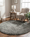 Eternal Plush Oasis Collection Area Rug -  Tranquility (Ash) Round Ash  lifestyle 30