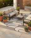 Urban Terrace Collection Area Rug -  Greenwich Rectangle White and Black  lifestyle 33