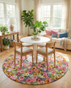Seaside Blooms Collection Area Rug -  Marseilles Round Multi  lifestyle 39