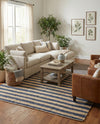 Woven Seaside Jute Collection Area Rug - Nantucket Rectangle Navy Ivory  lifestyle 27