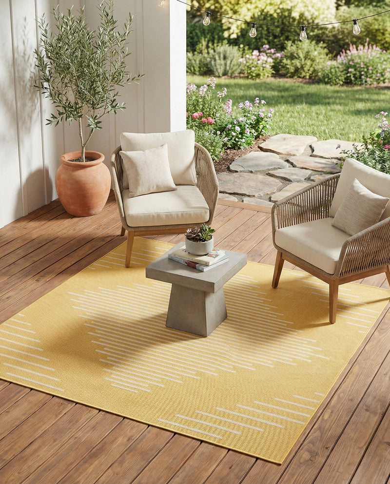 Urban Terrace Collection Area Rug -  Chelsea (Yellow) Square Yellow  lifestyle 18