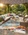 Outdoor Marrakesh Collection Area Rug -  Meknes Rectangle Multi  lifestyle 27