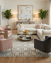 Hollywood Luxe Collection Area Rug -  Beverly (White Silver) Rectangle White Silver  lifestyle 14