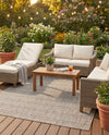Seaside Stripes Collection Area Rug -  Boardwalk (Natural) Rectangle Natural  lifestyle 30
