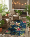 Seaside Blooms Collection Area Rug -  Leaf Runner Multi  lifestyle 65