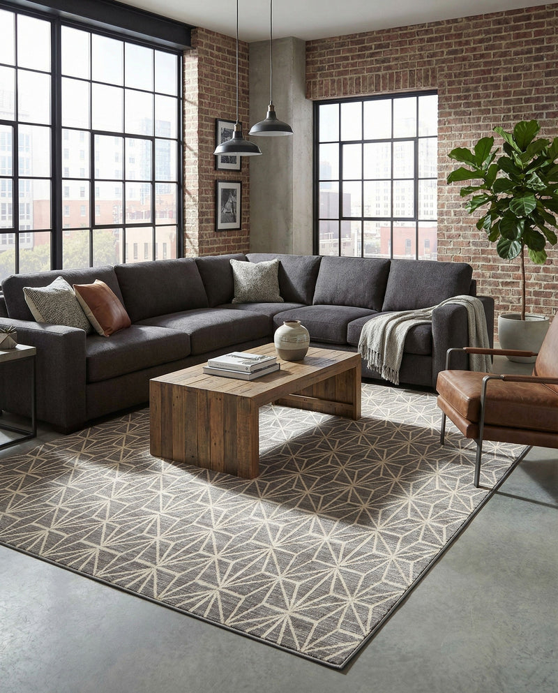 Metro Heights Collection Area Rug -  Hudson Rectangle Gray  lifestyle 30