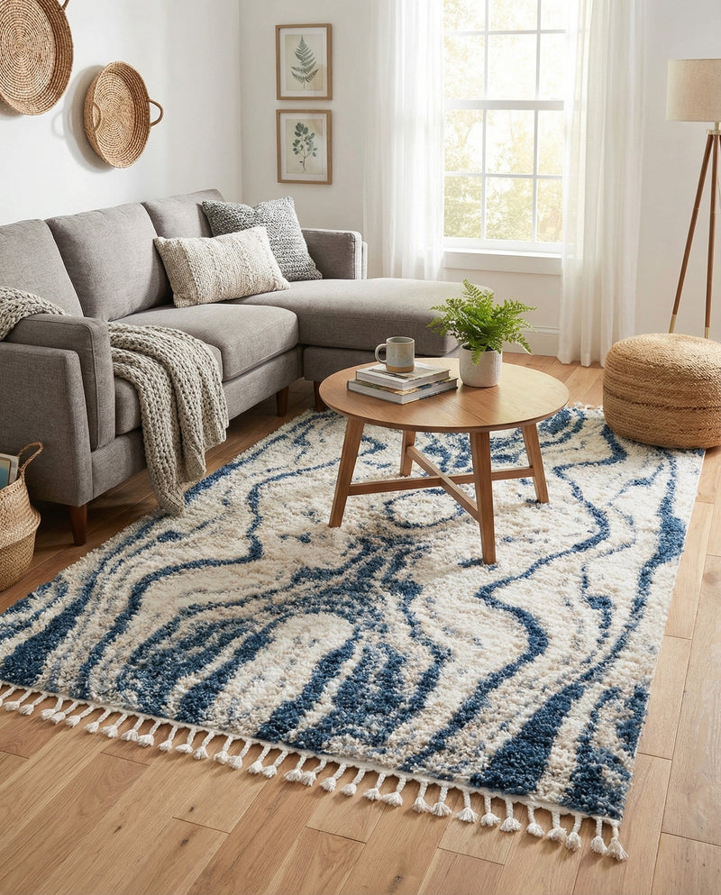 Cozy Cove Shag Collection Area Rug -  Seabreeze Rectangle Blue  lifestyle 18
