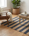 Woven Seaside Jute Collection Area Rug - Nantucket Rectangle Navy Ivory  lifestyle 30
