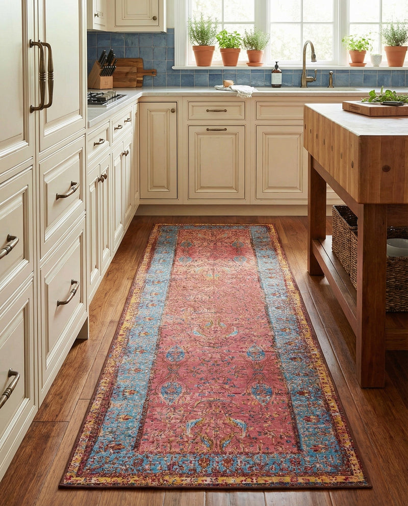 Patio Heritage Collection Area Rug -  Serenity Runner Vintage Salmon Coral  lifestyle 40