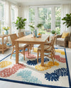 Caribbean Terrace Collection Area Rug -  Nevis Rectangle White  lifestyle 36