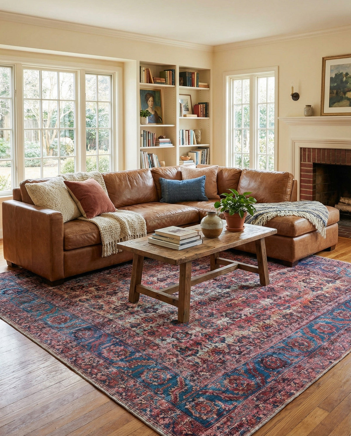 Zahara Oasis Collection Area Rug -  Meknes Square Antique Pink  lifestyle 98