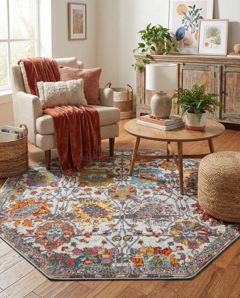Arcadia Rugs Collection Area Rug -  Elysium Octagon Multi  lifestyle 74