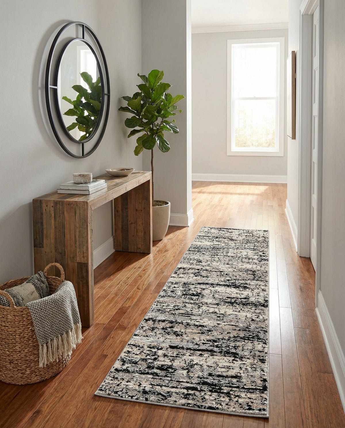 Santa Fe Trails Collection Area Rug -  Chaparral Runner Gray  lifestyle 115