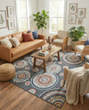 Seaside Blooms Collection Area Rug -  Eden Rectangle Black  lifestyle 28