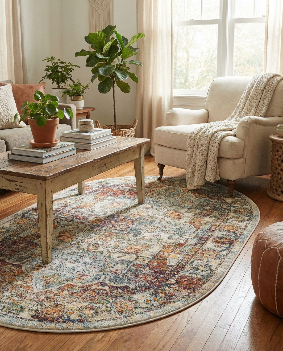 Savannah Soiree Collection Area Rug -  Everglade (Ivory) Oval Ivory  lifestyle 87