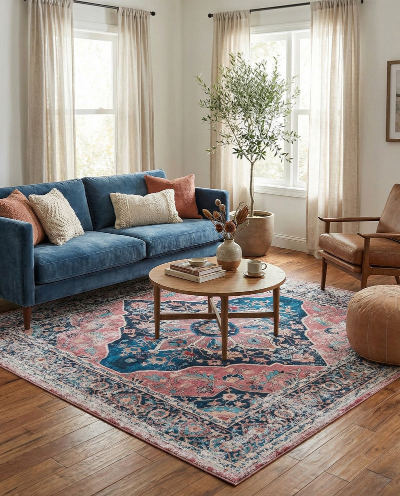 Laguna Sands Collection Area Rug -  Zuma Square Navy Blue  lifestyle 53