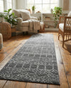 Marrakesh Lattice Collection Area Rug - Casablanca (Charcoal Gray) Runner Charcoal Gray  lifestyle 65