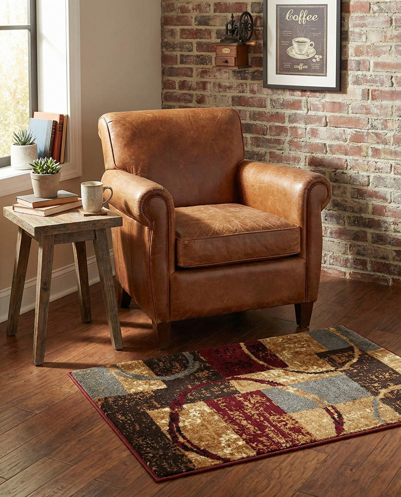 Bistro Lounge Collection Area Rug -  Ristretto Rectangle Multi  lifestyle 16
