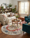 Parisian Elegance Collection Area Rug - Versailles (Pink Gray) Oval Pink Gray  lifestyle 75