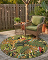 Seaside Blooms Collection Area Rug -  Sorrento Round Green  lifestyle 53