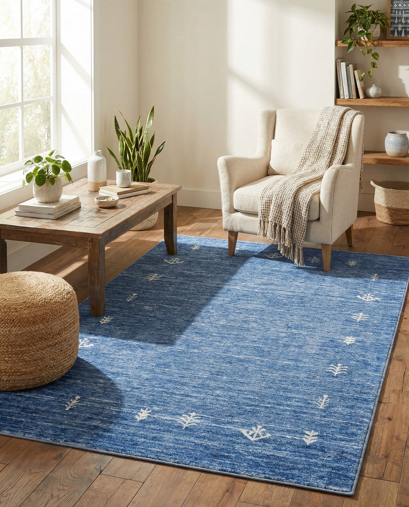 Zagros Shades Collection Area Rug -  Yasuj Rectangle Navy Blue  lifestyle 26