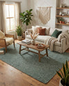 Highland Woven Jute Collection Area Rug - Glenmore (Green) Rectangle Green  lifestyle 7