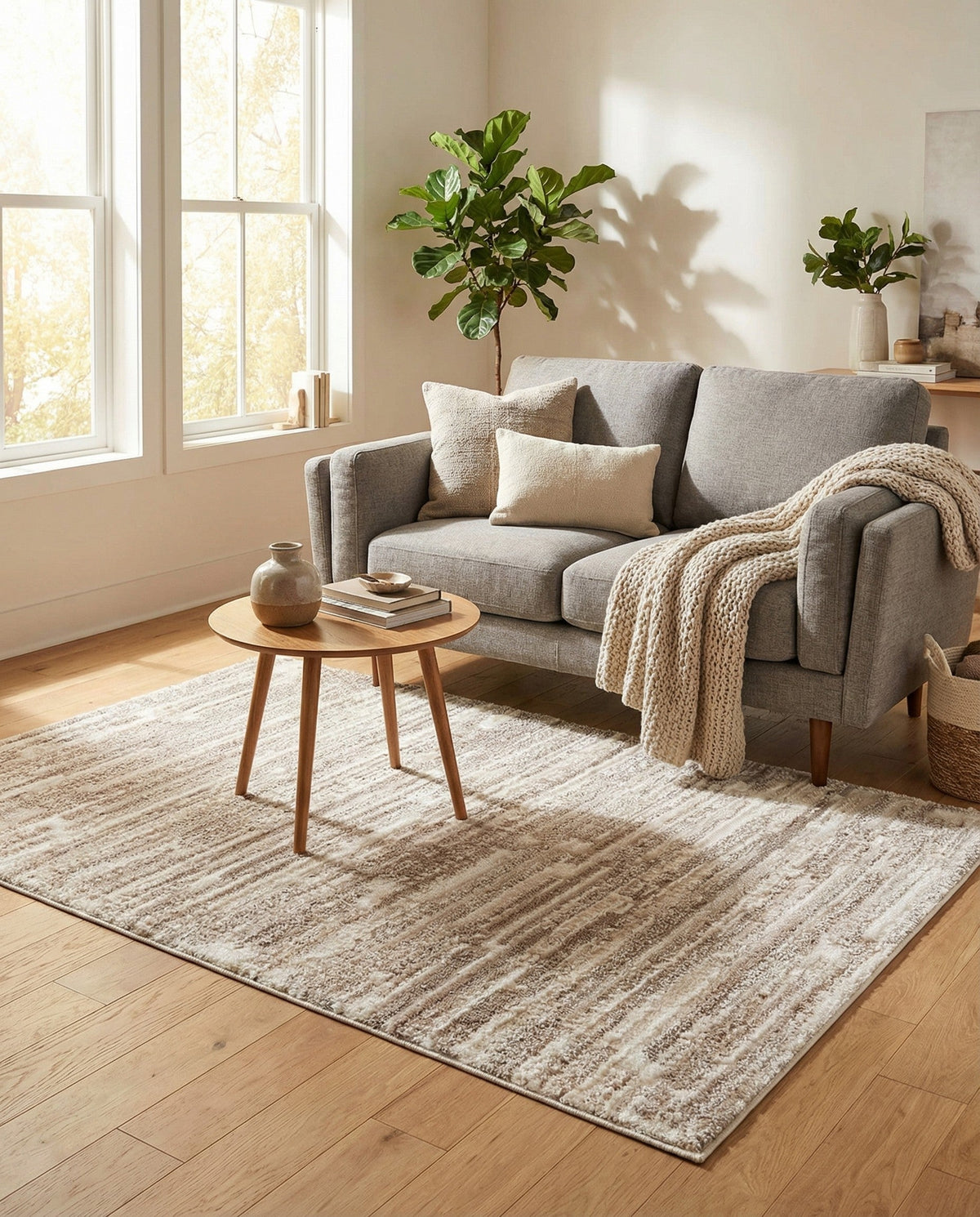 Sienna Collection Area Rug -  Rome Rectangle Ivory  lifestyle 60