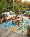 Seaside Blooms Collection Area Rug -  Arcadia Rectangle Multi  lifestyle 17