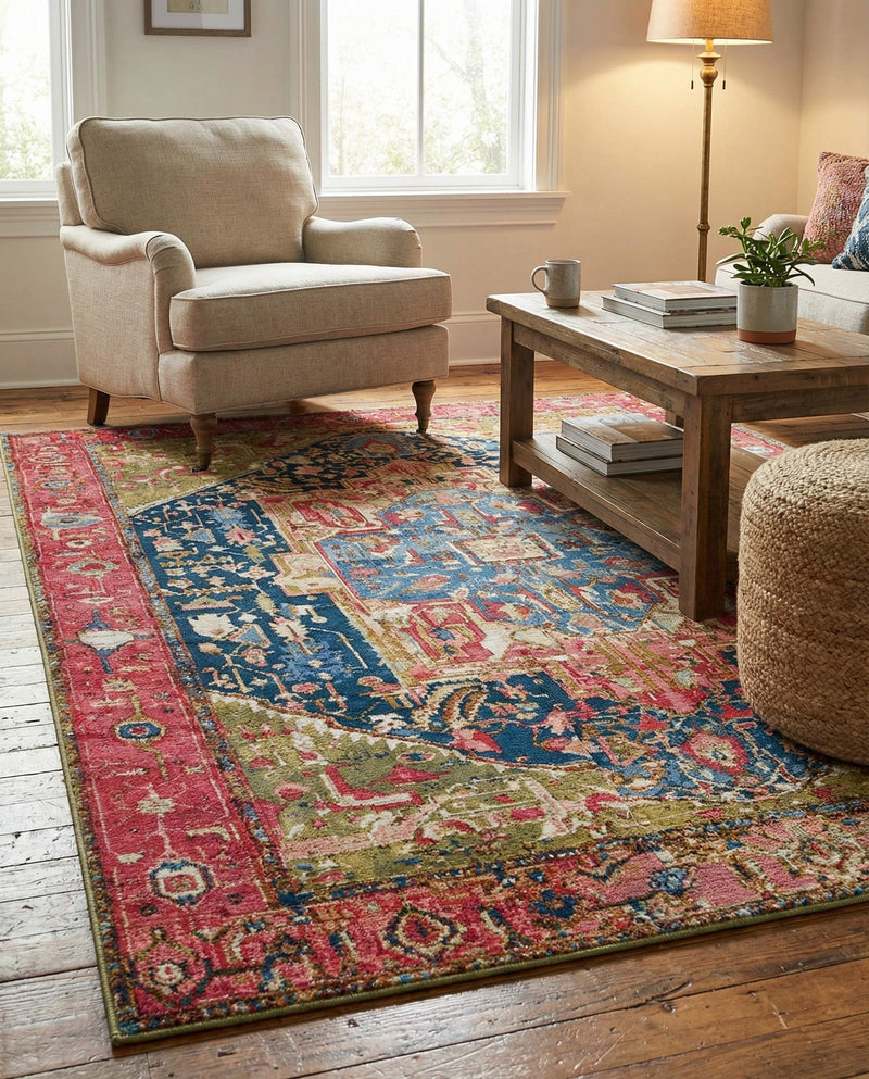 Patio Heritage Collection Area Rug -  Sanctuary Rectangle Multi  lifestyle 45