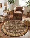 Savannah Sojourn Collection Area Rug -  Limpopo Round Brown  lifestyle 62