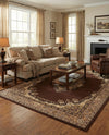 Tabriz Tapestry Collection Area Rug - Azerbaijan (Brown) Rectangle Brown  lifestyle 3