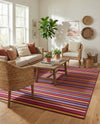 Seaside Stripes Collection Area Rug - Azul Rectangle Multi  lifestyle 39