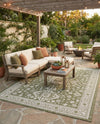 Tribal Terrace Treasures Collection Area Rug -  Incan Isle (Green) Rectangle Green  lifestyle 15