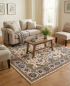 Casablanca Tapestry Collection Area Rug -  Marrakech (Ivory) Square Ivory  lifestyle 20