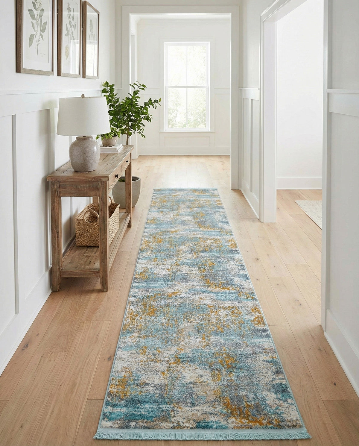 Arcadia Rugs Collection Area Rug -  Nirvana Runner Cream Blue  lifestyle 84
