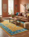 Casablanca Tapestry Collection Area Rug -  Marrakech (Sunshine Yellow) Rectangle Sunshine Yellow  lifestyle 6