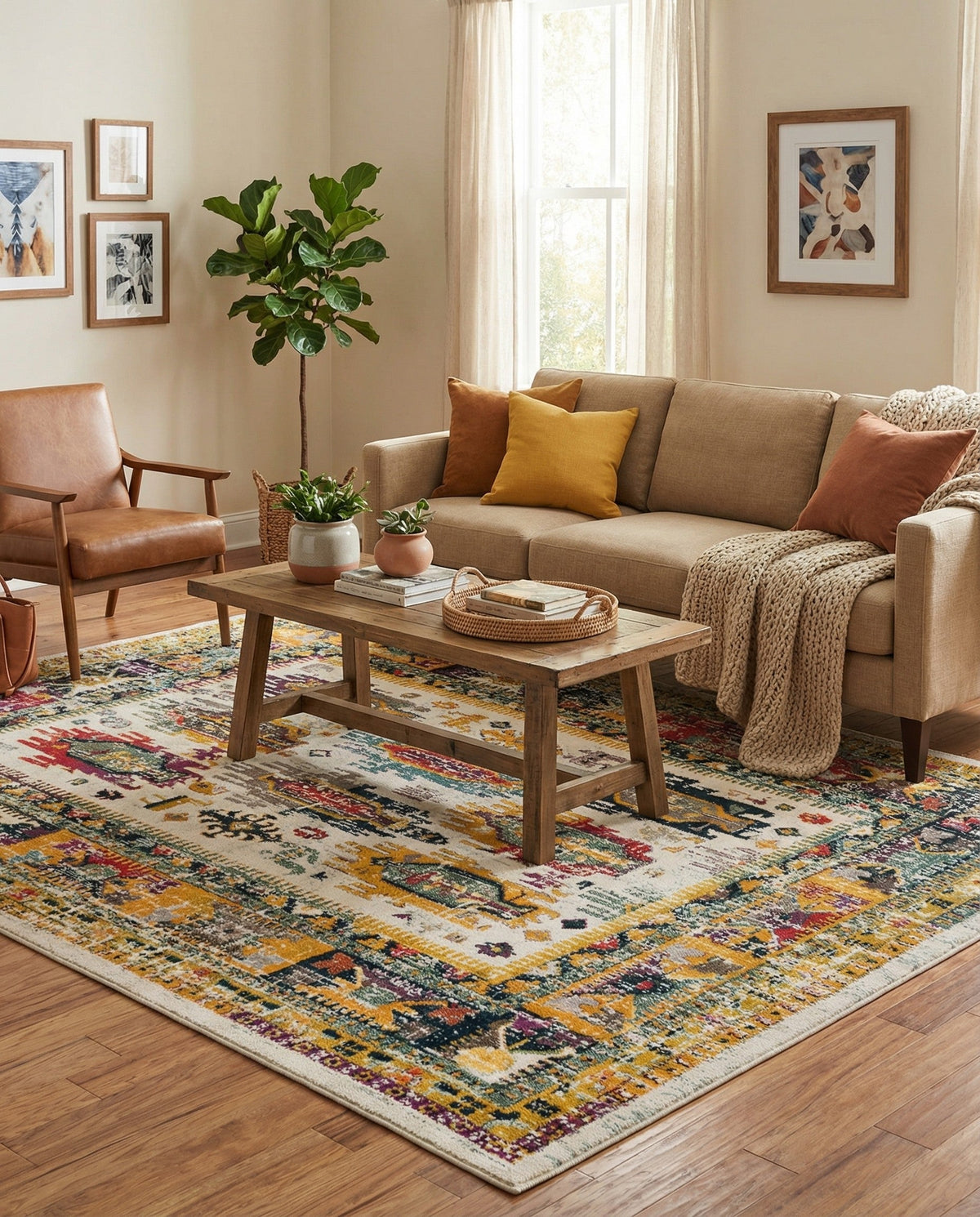 Brighton Terrace Collection Area Rug -  Portslade Rectangle Ivory  lifestyle 31