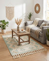 Sonoran Collection Area Rug - BellRock Rectangle Aquamarine and White  lifestyle 12