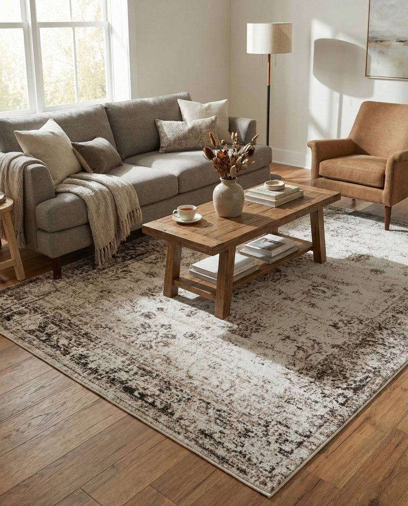 Riviera Elegance Collection Area Rug - Antibes (Beige) Rectangle Beige  lifestyle 17