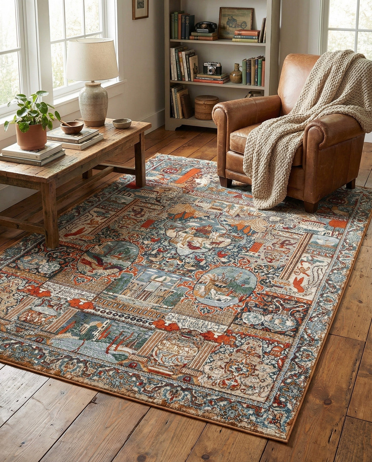 Patio Heritage Collection Area Rug -  Oasis Rectangle Multi  lifestyle 25