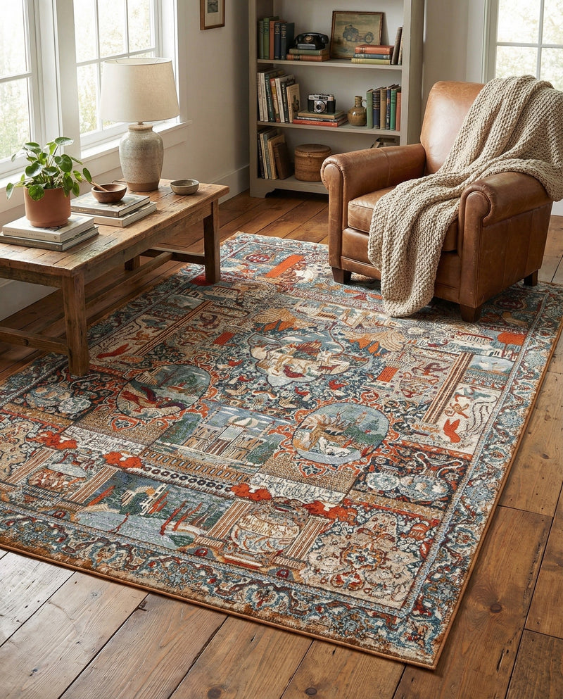 Patio Heritage Collection Area Rug -  Oasis Rectangle Multi  lifestyle 25