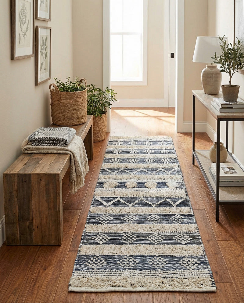 Cotton Punjab Passage Collection Area Rug - Amritsar Runner Ivory  lifestyle 26