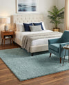Cozy Comfort Shag Collection Area Rug - Haven (Sage Green) Square Sage Green  lifestyle 31