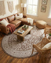 Tribal Terrace Treasures Collection Area Rug -  Incan Isle (Brown) Oval Brown  lifestyle 36