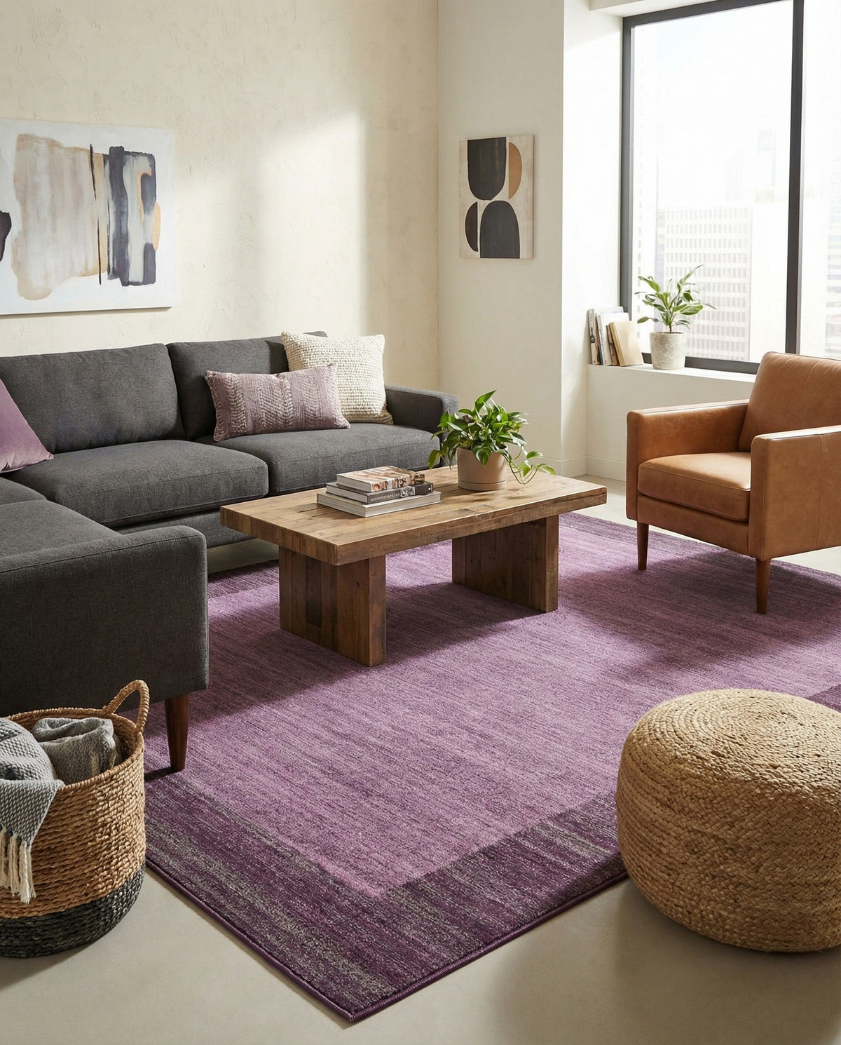 Studio Haven Collection Area Rug -  Conservatory (Violet) Rectangle Violet  lifestyle 18