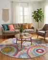 Urban Terrace Collection Area Rug -  Plaza Round Multi  lifestyle 50