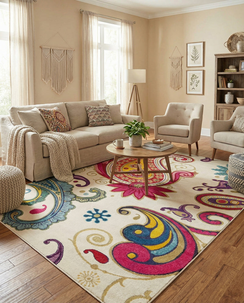 Marrakesh Elegance Collection Area Rug -  Beni Rectangle Cream  lifestyle 3
